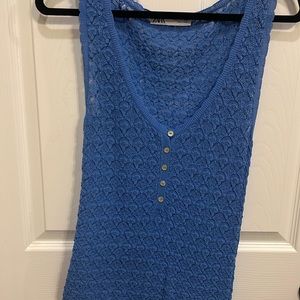 Zara- worn once knit top. Beautiful spring blue color.